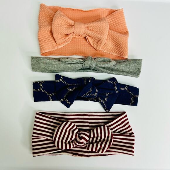 Baby Girl Headband Bow 4 Pack Bundle - Picture 1 of 4